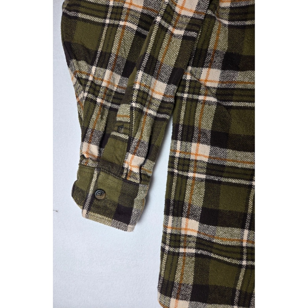 SCHMIDT Workwear Carpenter Men's Plaid Flannel Button Up Shirt Brown Cotton 2XLT - Picture 5 of 7